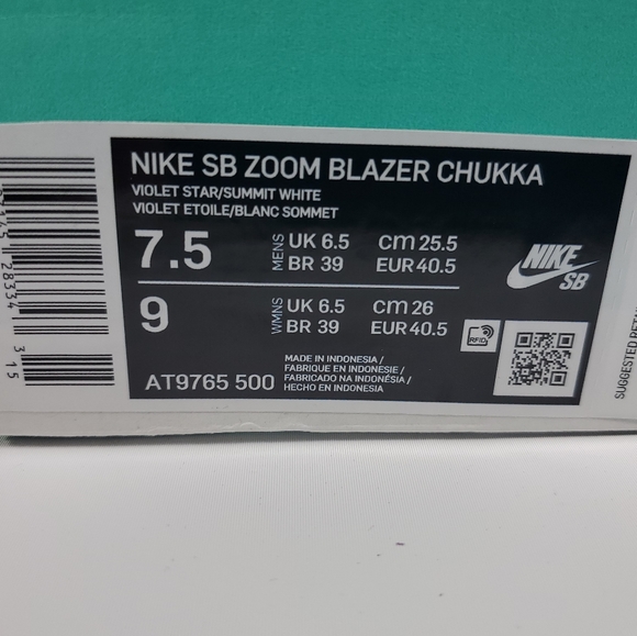 Nike SB Zoom Blazer Chukka Violet White - Picture 8 of 8